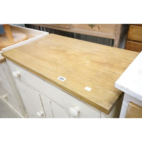 599 - Painted dresser base with two drawers & two cupboard doors, 80cm wide x 48cm deep x 83cm high