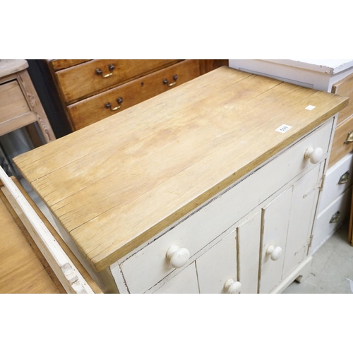 599 - Painted dresser base with two drawers & two cupboard doors, 80cm wide x 48cm deep x 83cm high