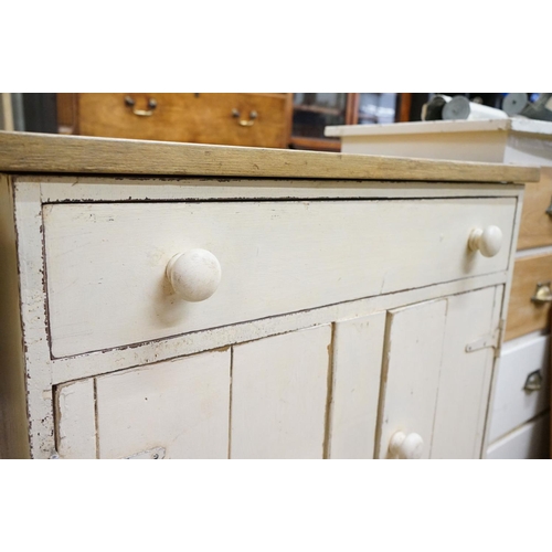 599 - Painted dresser base with two drawers & two cupboard doors, 80cm wide x 48cm deep x 83cm high