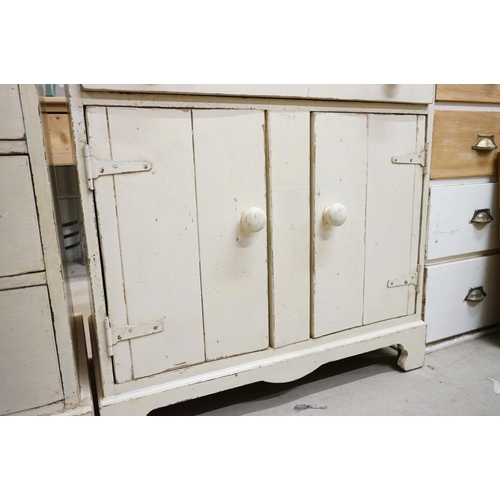 599 - Painted dresser base with two drawers & two cupboard doors, 80cm wide x 48cm deep x 83cm high