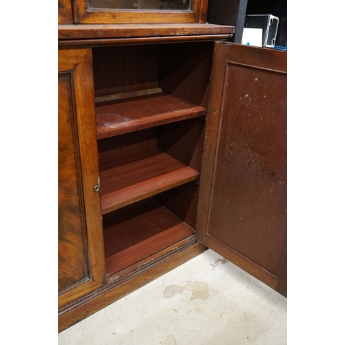 613 - Regency / William IV Mahogany Glazed Bookcase / Cupboard, the upper section with two glazed doors op... 