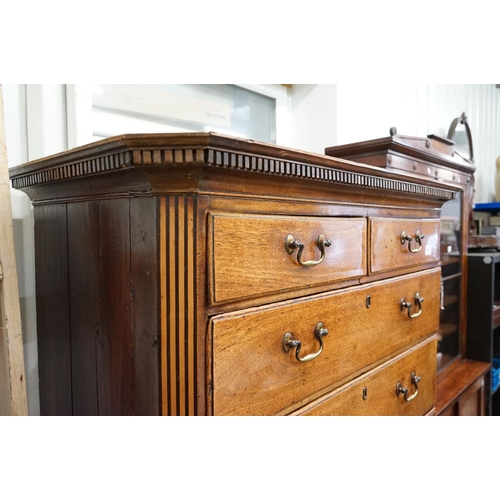 616 - George III Mahogany Chest on Chest, the upper section comprising two short over three long drawers w... 