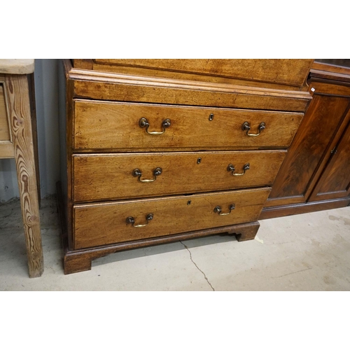 616 - George III Mahogany Chest on Chest, the upper section comprising two short over three long drawers w... 