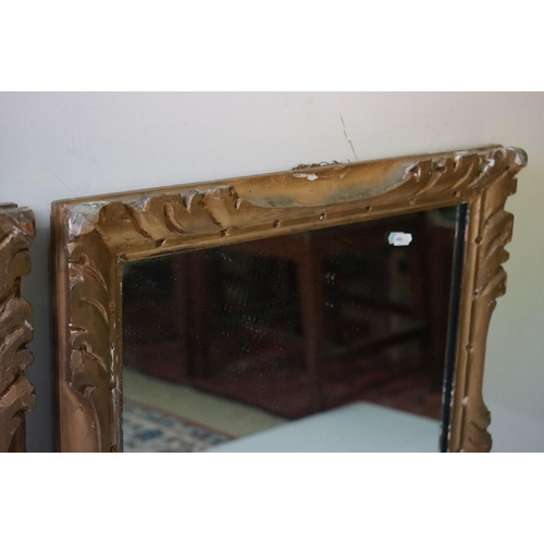 548 - Pair of 19th century Giltwood Framed Rectangular Wall Mirrors, 57cm x 73cm