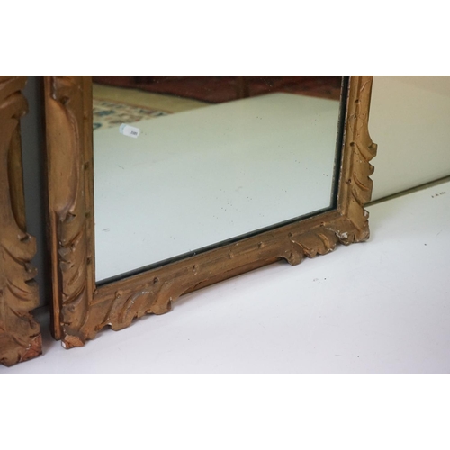 548 - Pair of 19th century Giltwood Framed Rectangular Wall Mirrors, 57cm x 73cm