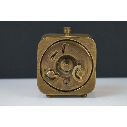 193 - A brass cased Art Deco French made travel alarm clock.