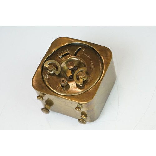 193 - A brass cased Art Deco French made travel alarm clock.