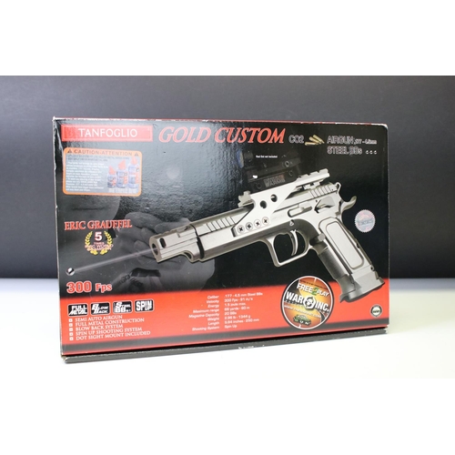 106 - A Tanfoglio Gold Custom C02 Powered .177 / 4.5mm Cal. BB Air Pistol Complete With Attachments Origin... 