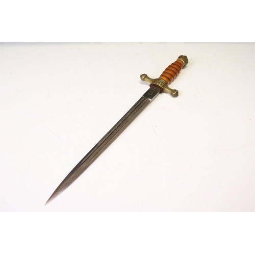 147 - A Scarce Imperial German Germany Navy Officer’s Dagger, With Engraved Blade, By Weyersberg, Kirschba... 