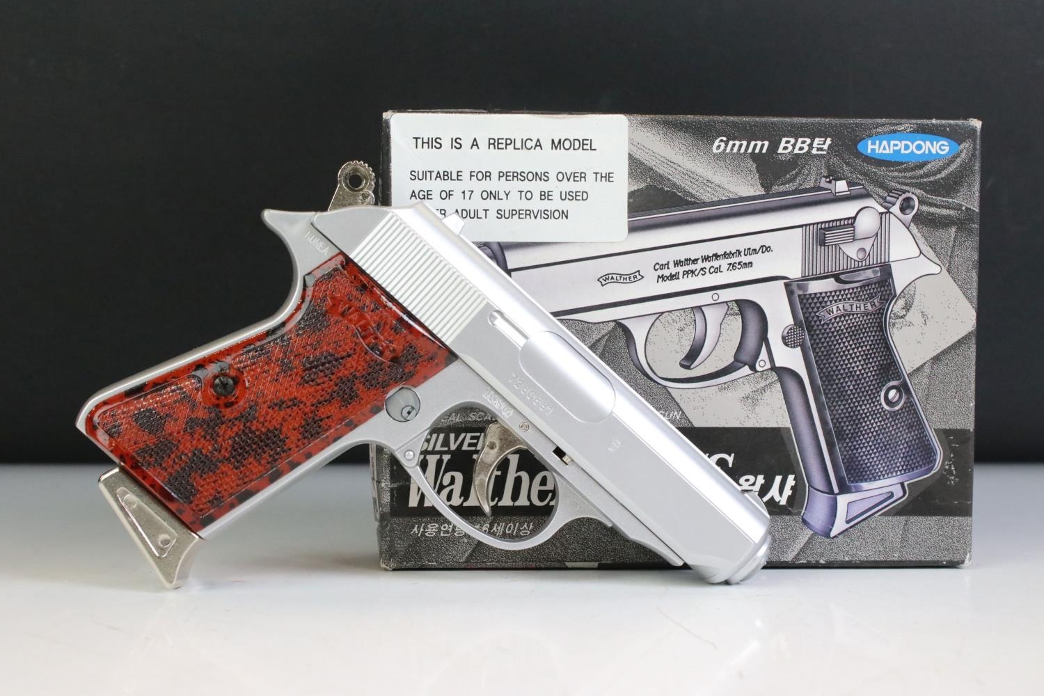 A Hapdong Walther PPK/S 6mm BB Air Soft Gun Complete With