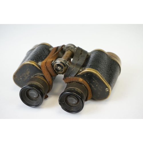 18 - A Pair Of World War Two British Military Issued Kershaw Binoculars, Marked With The British Broad Ar... 