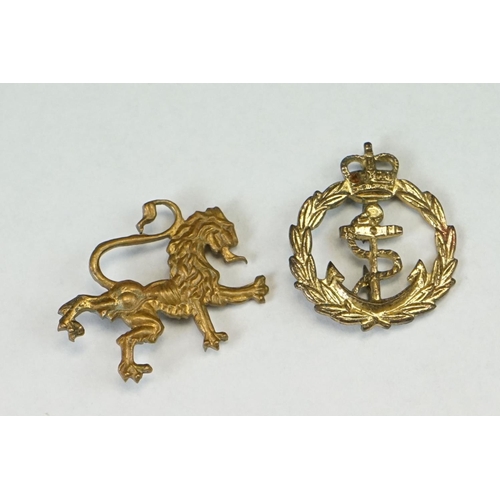 19 - A Small Group Of Military Badges To Include The Royal Army Medical Corps Examples.