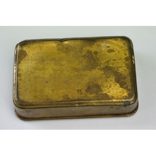 20 - A British World War One Princess Mary Christmas 1914 Brass Gift Tin.