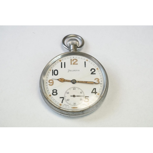 27 - A British Military Issued World War Two G.S/T.P Pocket Watch No.172746, Maker Marked Helvetia And St... 