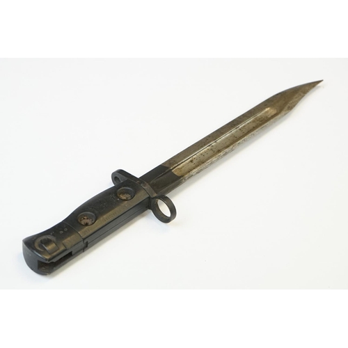 33 - A British Military L1A3 SLR Rifle Bayonet Complete With Scabbard.