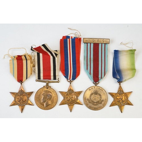 34 - A British Full Size World War Two Medal Group Of Four To Include The 1939-45 Star Medal, The Atlanti... 