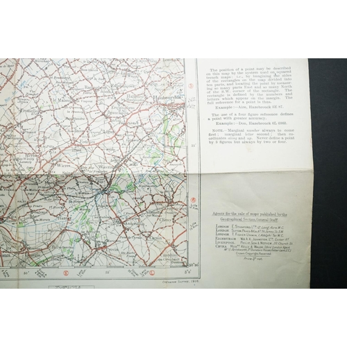 36 - A Collection Of Three British Military World War One Trench Maps Together With A Royal Artillery Reg... 