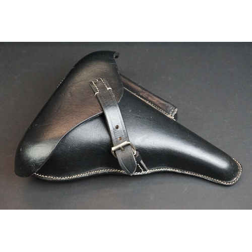 377 - A Black Leather Gun Holster Together With Similar Case.