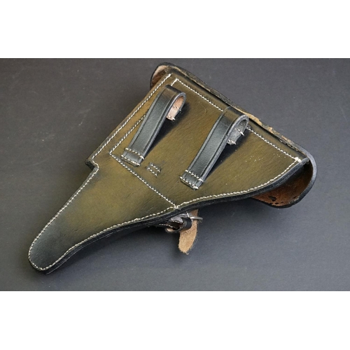 377 - A Black Leather Gun Holster Together With Similar Case.