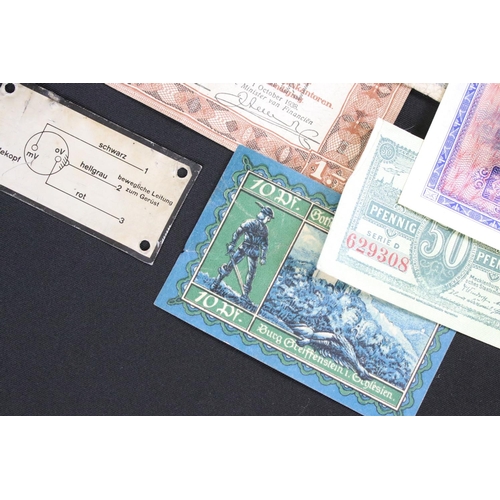 131 - A Small Collection Of World War One / World War Two Era Mainly German Coins And Banknotes.