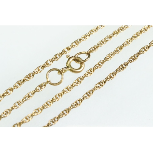 27 - Half sovereign coin pendant necklace, Victoria dated 1899, 9ct gold mount and 9ct gold rope twist ch... 