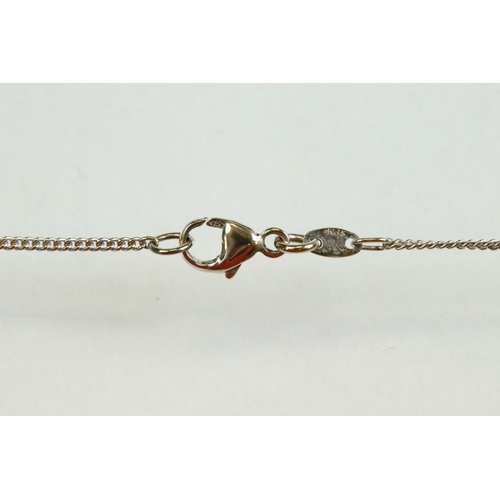 44 - Aquamarine and diamond 18ct white gold pendant necklace, the pearl shaped aquamarine measuring appro... 