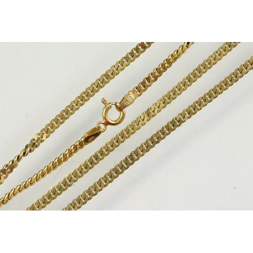 47 - Full sovereign coin pendant necklace, George V dated 1915, 9ct gold mount, 9ct yellow gold flat curb... 