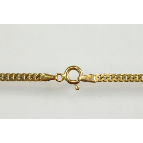47 - Full sovereign coin pendant necklace, George V dated 1915, 9ct gold mount, 9ct yellow gold flat curb... 