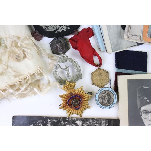 45 - A Collection Of Mixed Military Collectables To Include A World War Two RAF Forage Cap, Photographs, ... 