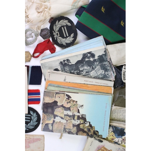 45 - A Collection Of Mixed Military Collectables To Include A World War Two RAF Forage Cap, Photographs, ... 