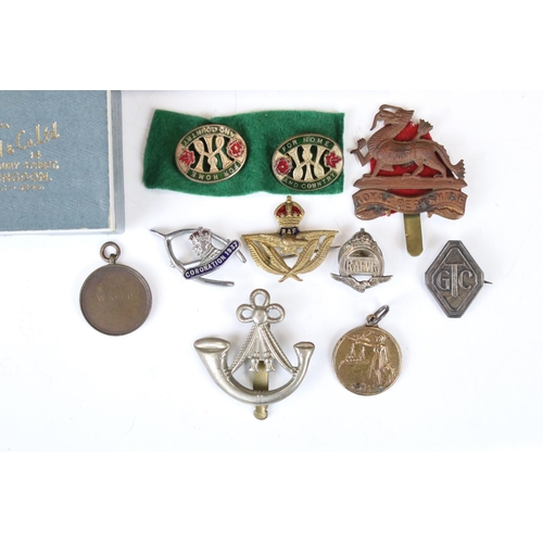 52 - A Group Of Mixed Military Collectables To Include A British Army Service Book, Badges, Bibles And A ... 