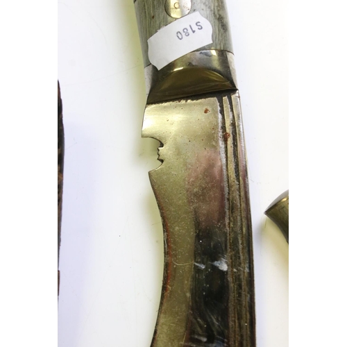 55 - A Vintage Gurkha Kukri Knife Complete With Leather Scabbard.