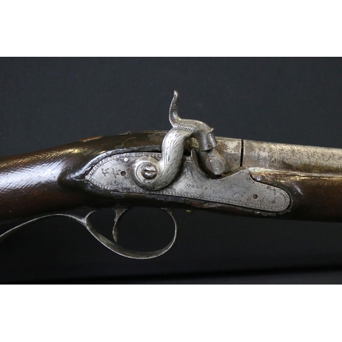 167 - An Antique Muzzle Loading Oakes Percussion Musket / Rifle.