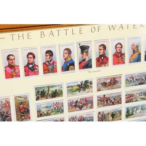 180 - A Framed And Glazed Collection Of Will's Cigarettes Battle Of Waterloo Cigarette Cards Together With... 