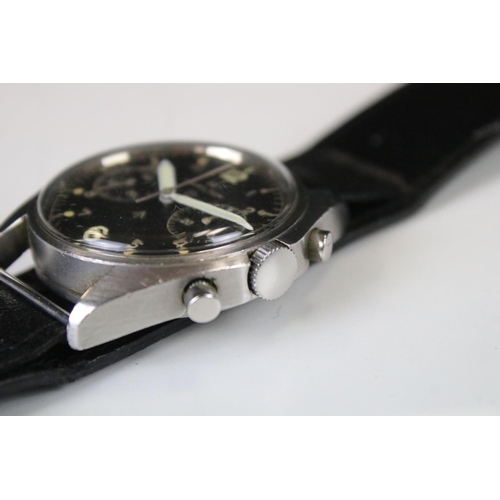 26 - A gents Hamilton RAF chronograph wristwatch, with manual wind movement, dated 1972, the black dial w... 