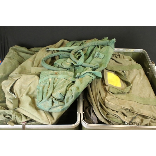 382 - A Large Military Hard Storage Case Containing A Quantity of Military Bags.