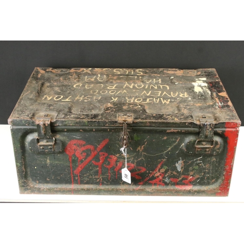 58 - A British Military Metal Ammunition / Storage Trunk Named To Major K. Ashton.