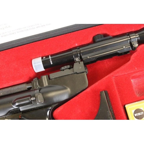 62 - A Webley Hurricane .22 Air Pistol In Original Box Complete With Telescopic Sight, Targets...etc.