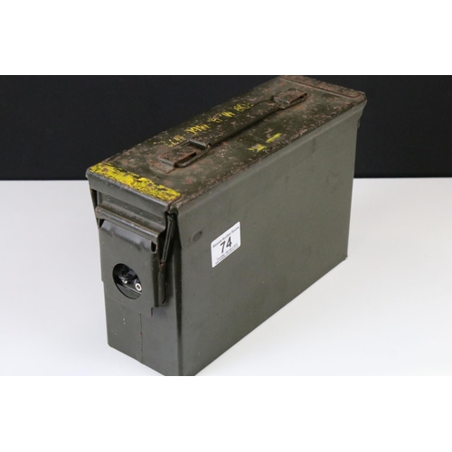 74 - A British Military (NATO) 7.62mm 200 Cartridge Ammunition Box.