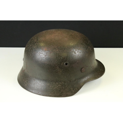 77 - A World War Two German M35 Steel Helmet, Helmet Is Complete With Leather Liner, Shell Marked 1132 / ... 