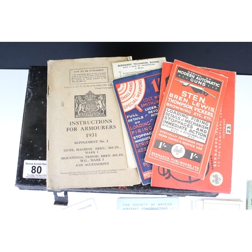 80 - A British World War Two Air Raid Precautions Tin Box Together With A Quantity Of Ephemera To Include... 