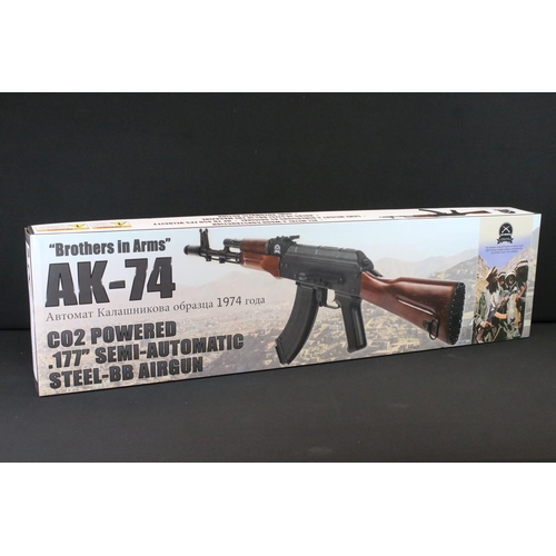 96 - A Brothers In Arms AK47 C02 Powered .177 Semi Automatic Steel BB Airgun, Complete With Box And Instr... 