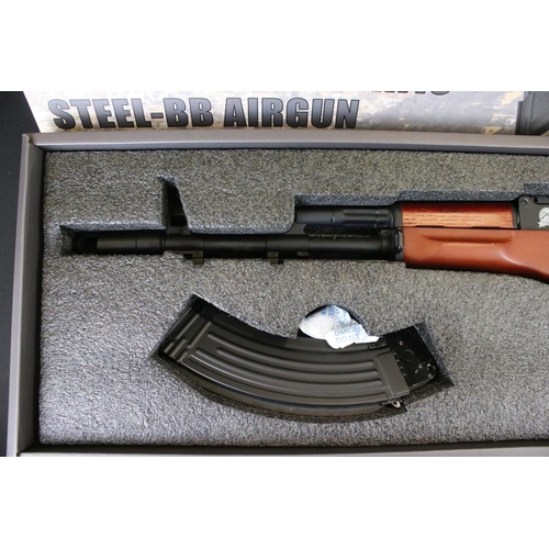 96 - A Brothers In Arms AK47 C02 Powered .177 Semi Automatic Steel BB Airgun, Complete With Box And Instr... 