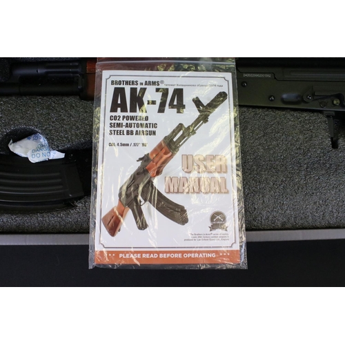 96 - A Brothers In Arms AK47 C02 Powered .177 Semi Automatic Steel BB Airgun, Complete With Box And Instr... 