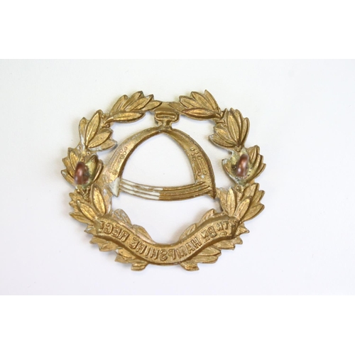 190 - A British Military The 7th Battalion Hampshire Regiment Cap Badge, Complete With Twin Loop Fixings T... 