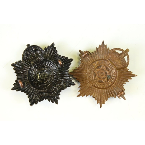 194 - Two British Military Hampshire Regiment Kings Crown Cap Badges, Both Complete With Twin Loop Fixings... 