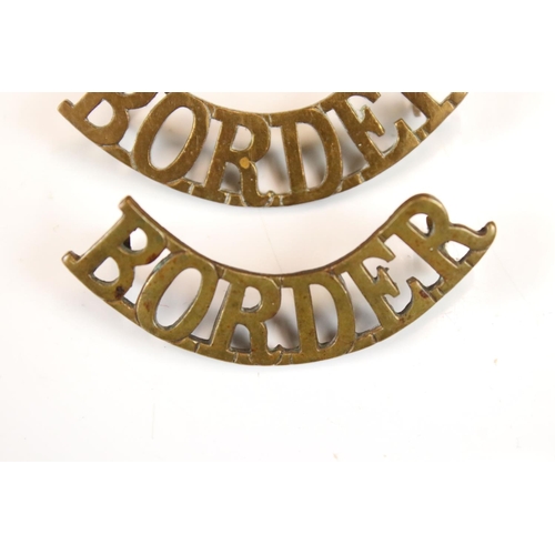 211 - A Collection Of British Military The Border Regiment Shoulder Titles, Three Brass Examples All Compl... 