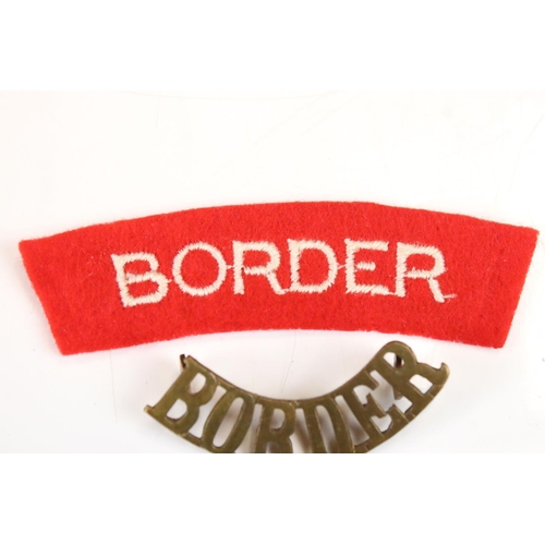 211 - A Collection Of British Military The Border Regiment Shoulder Titles, Three Brass Examples All Compl... 