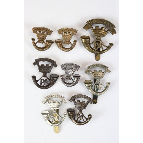 212 - A Collection Of British Military The Somerset Regiment Cap And Collar Badges, Brass And White Metal ... 