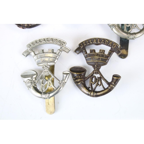 212 - A Collection Of British Military The Somerset Regiment Cap And Collar Badges, Brass And White Metal ... 